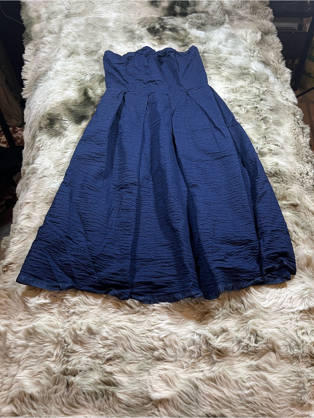 J. Crew Navy Textured Circle Skirt